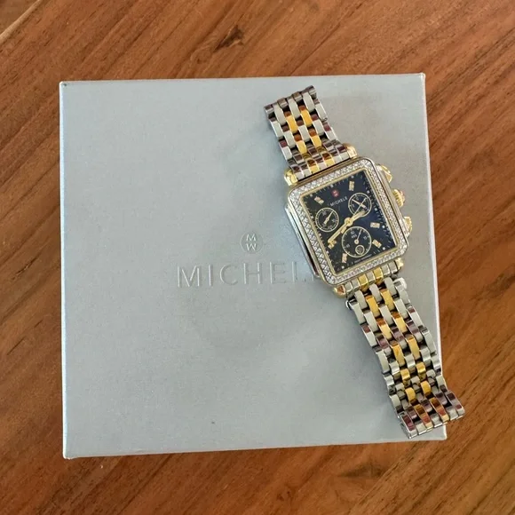 MICHELE Deco Diamond Chronograph Watch Head & Bracelet, 33mm - Picture 2 of 16